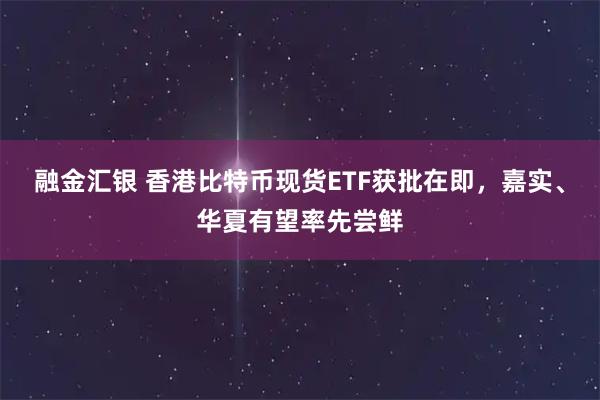 融金汇银 香港比特币现货ETF获批在即，嘉实、华夏有望率先尝鲜