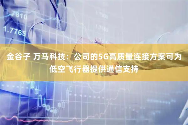 金谷子 万马科技：公司的5G高质量连接方案可为低空飞行器提供通信支持
